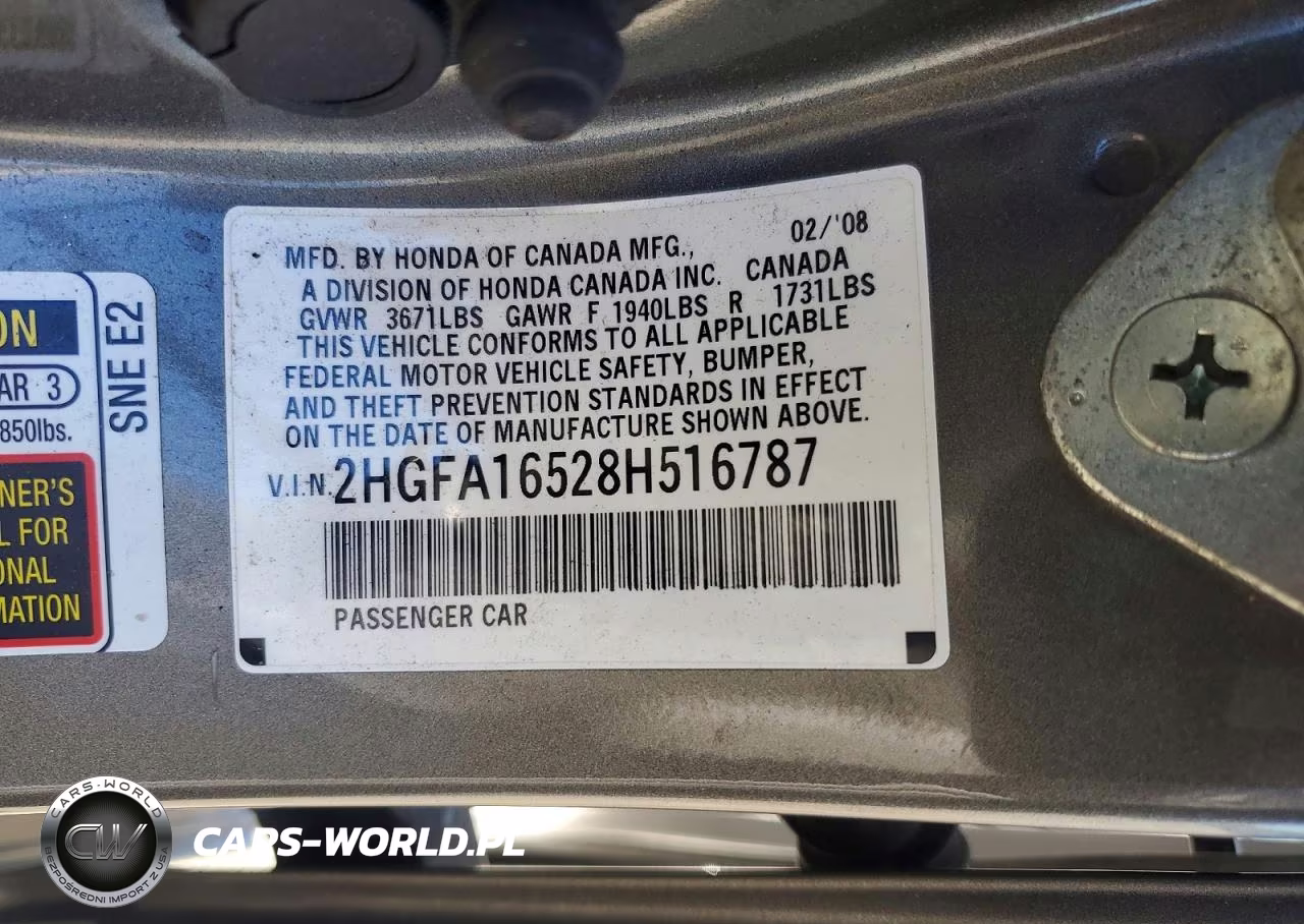 2008 Honda Civic Lx VIN:2HGFA16528H516787 - 13