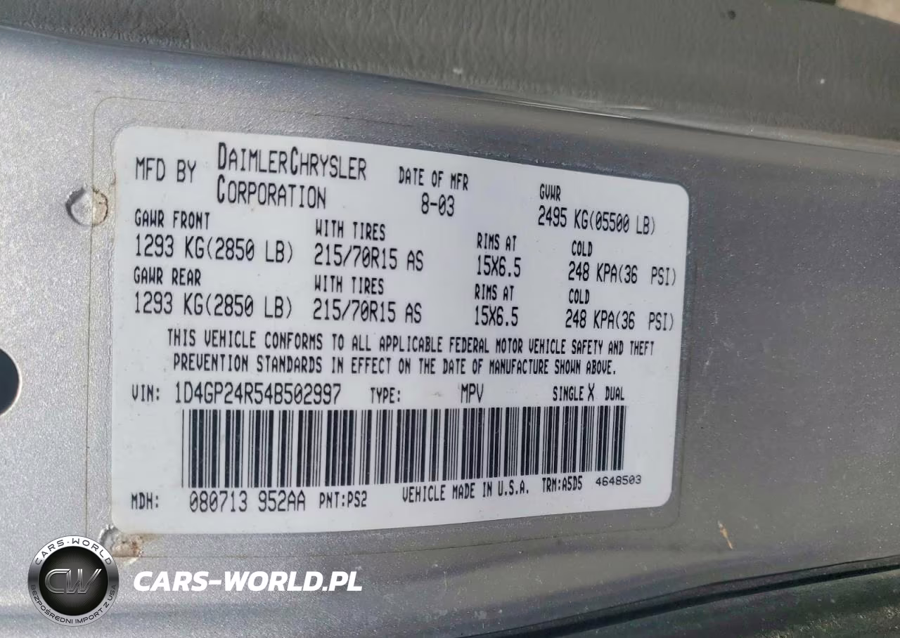 2004 Dodge Grand Caravan Se VIN:1D4GP24R54B502997 - 13