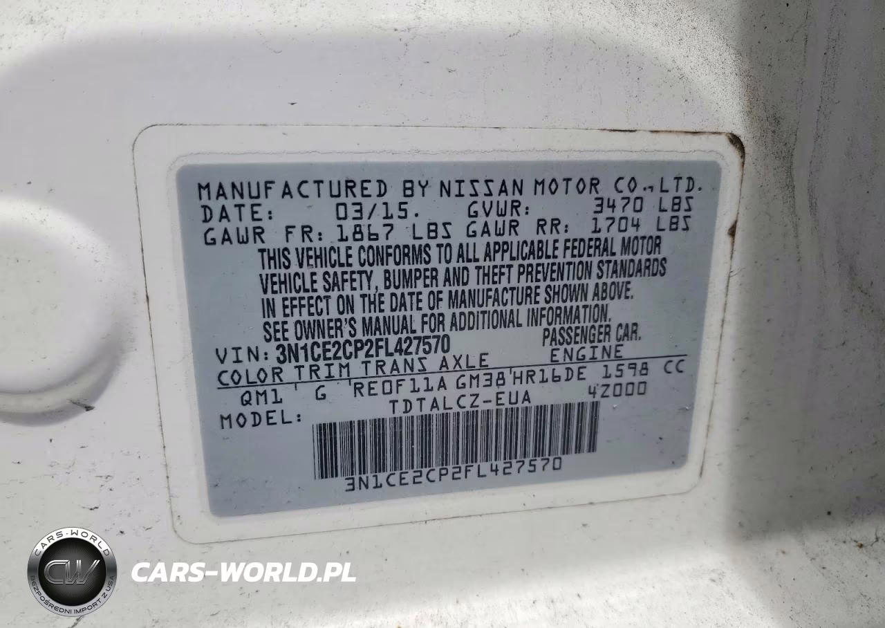 2015 Nissan Versa Note S Plus VIN:3N1CE2CP2FL427570 - 12