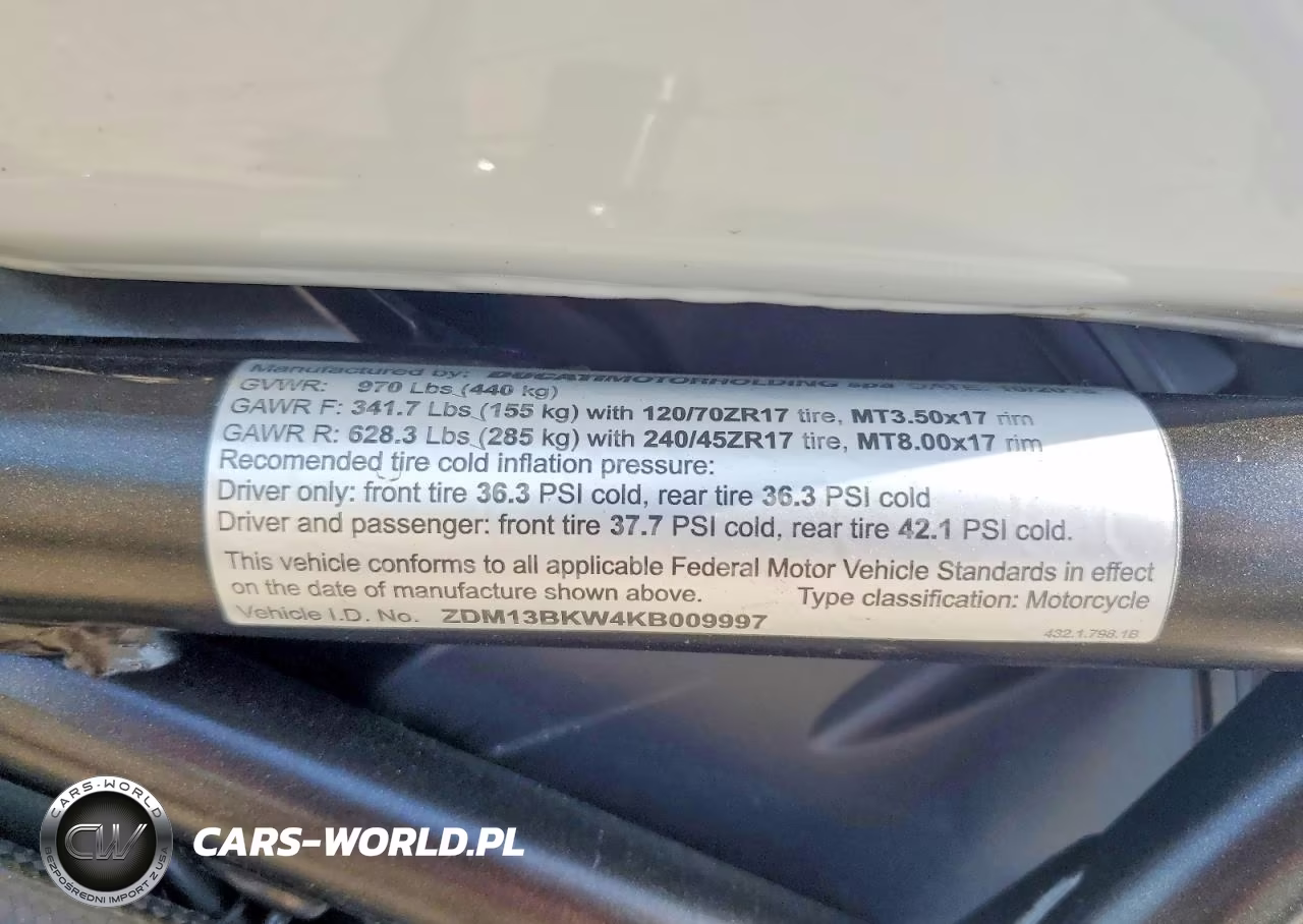 2019 Ducati Xdiavel VIN:ZDM13BKW4KB009997 - 9