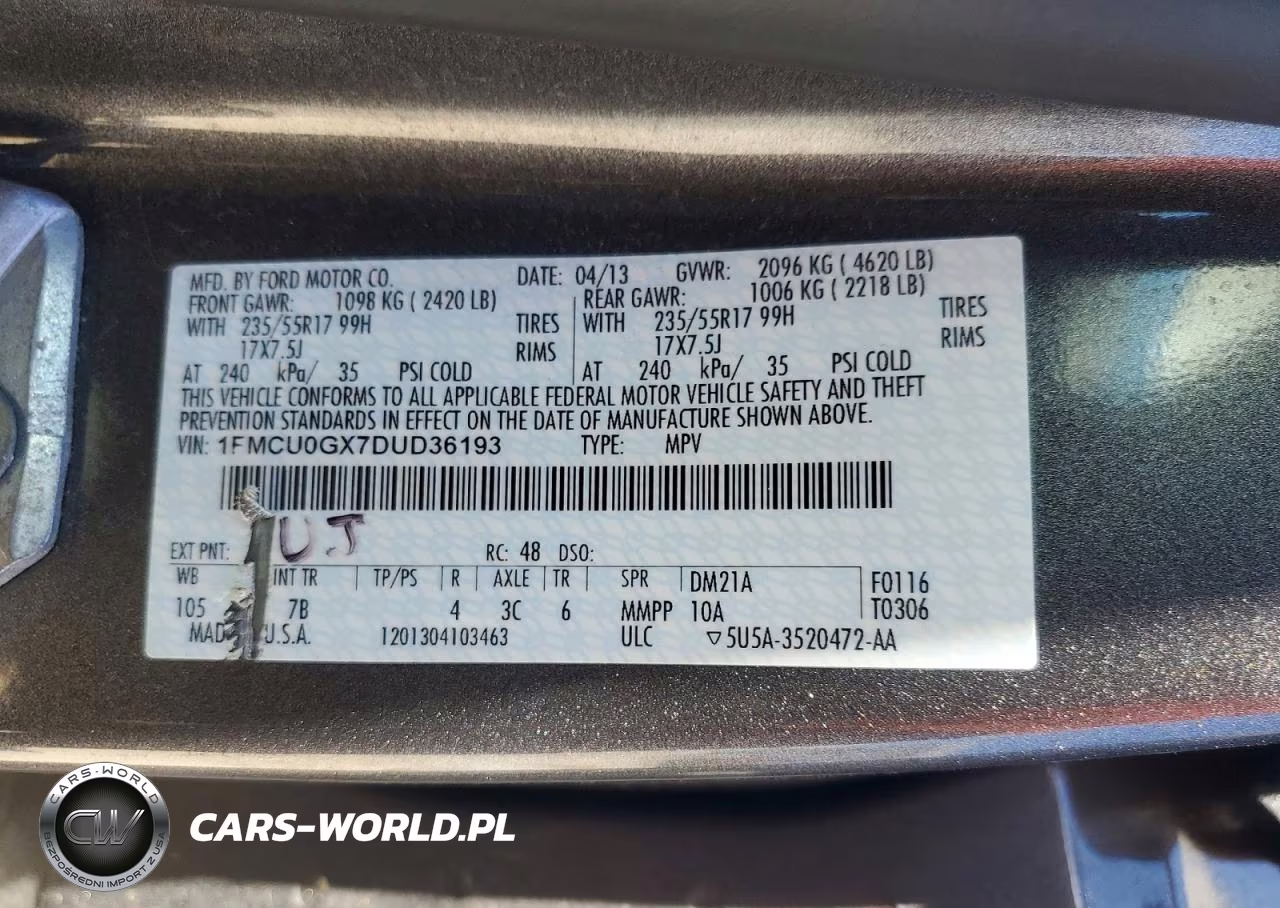 2013 Ford Escape Se VIN:1FMCU0GX7DUD36193 - 14