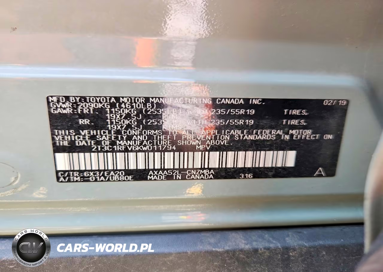 2019 Toyota Rav4 Xle Premium VIN:2T3C1RFV6KW011794 - 13