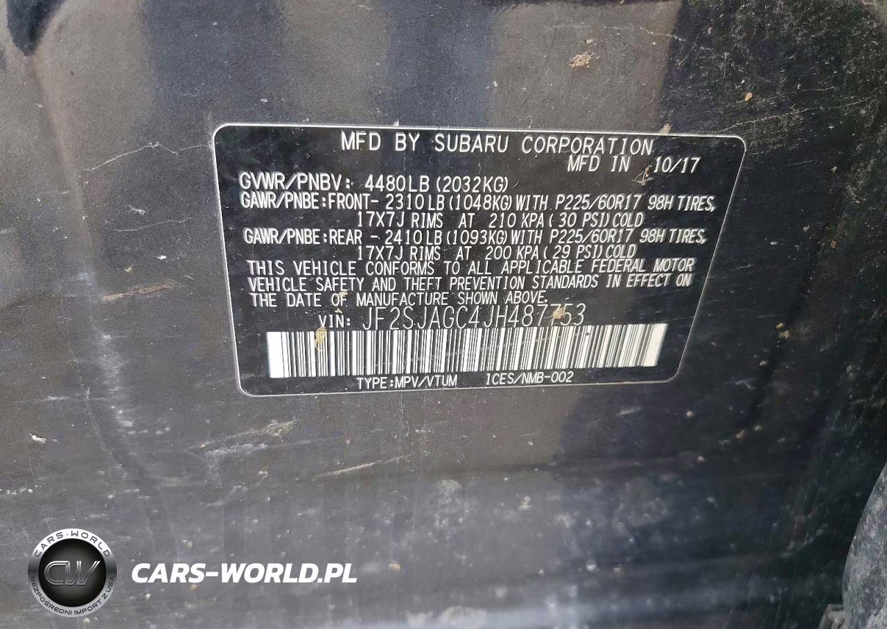 2018 Subaru Forester 2.5I Premium VIN:JF2SJAGC4JH487753 - 12
