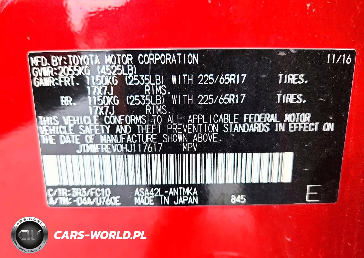 2017 Toyota Rav4 Xle VIN:JTMWFREV0HJ117617 - 13