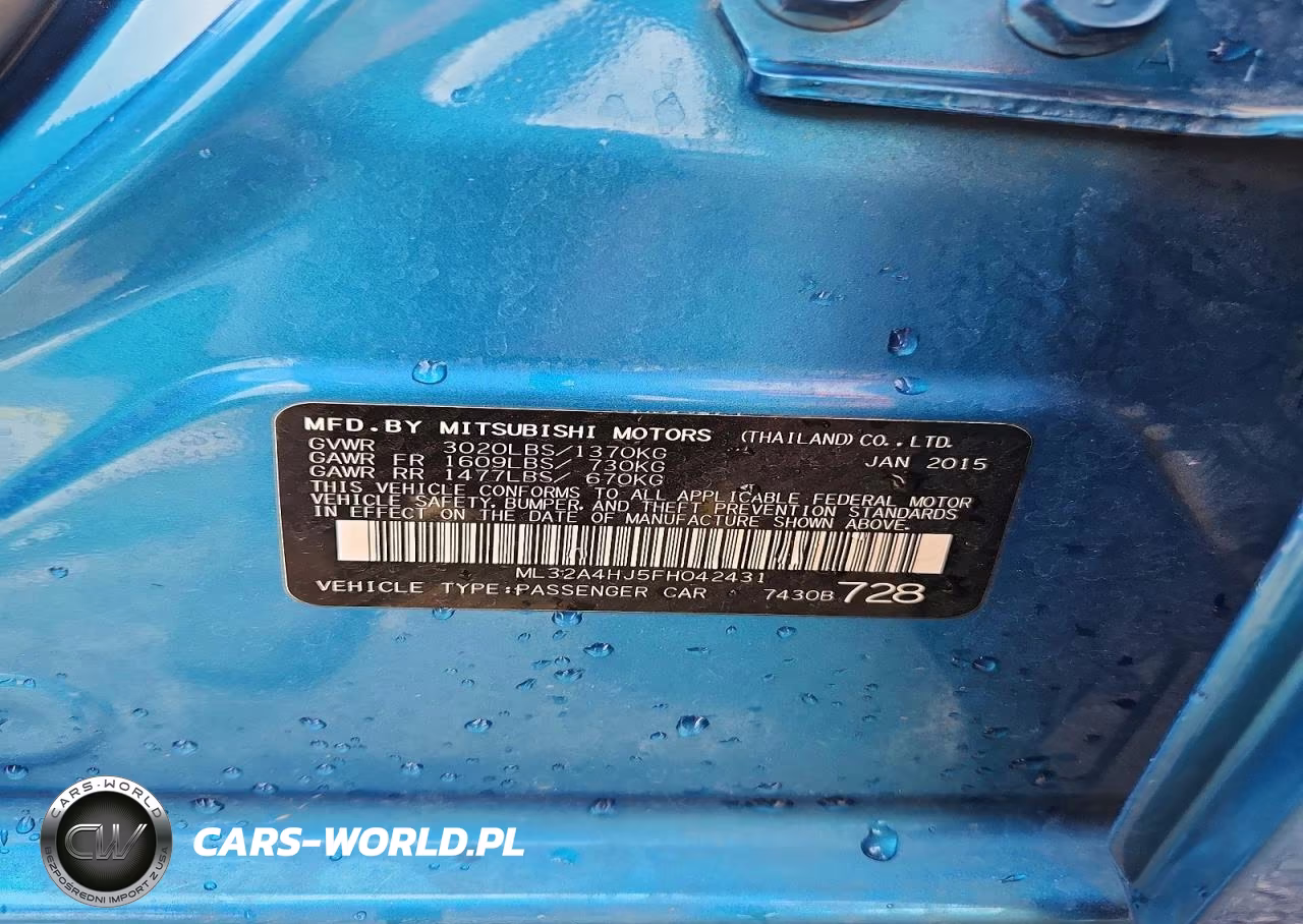 2015 Mitsubishi Mirage Es VIN:ML32A4HJ5FH042431 - 12