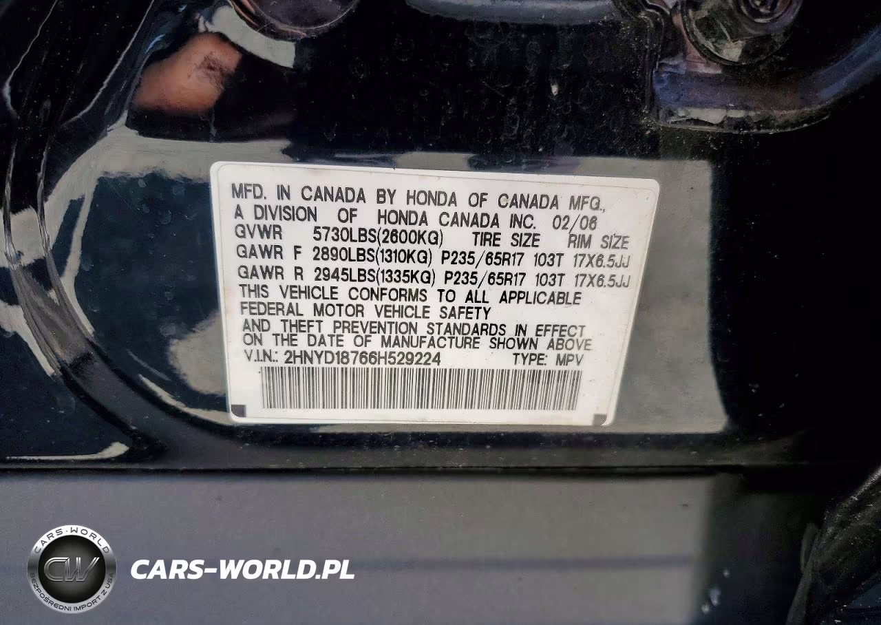 2006 Acura Mdx Touring VIN:2HNYD18766H529224 - 13