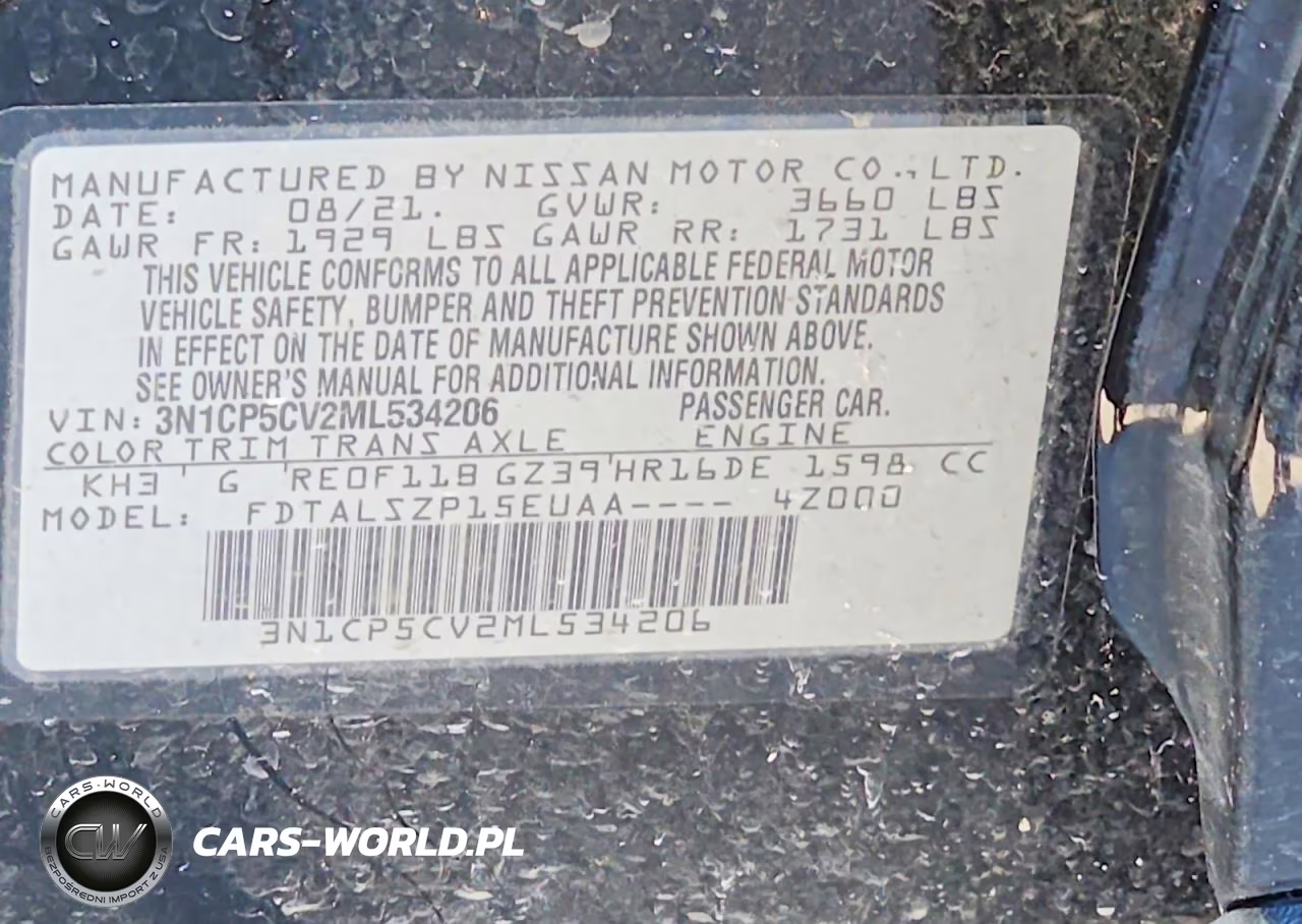 2021 Nissan Kicks Sv VIN:3N1CP5CV2ML534206 - 12