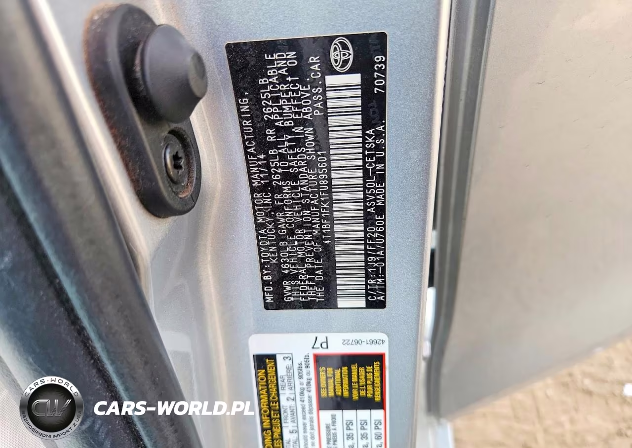 2015 Toyota Camry Se VIN:4T1BF1FK1FU895601 - 12