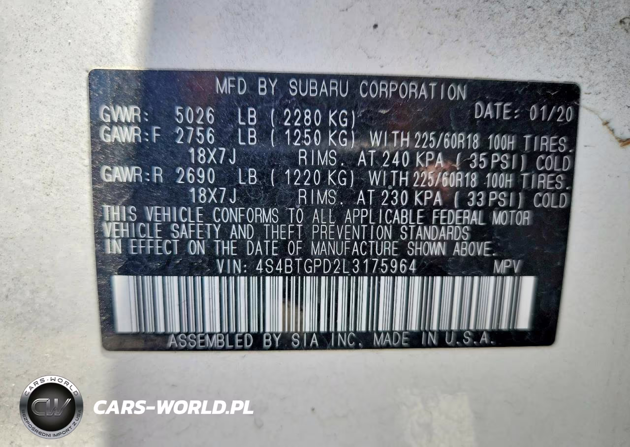2020 Subaru Outback Touring Ldl VIN:4S4BTGPD2L3175964 - 12