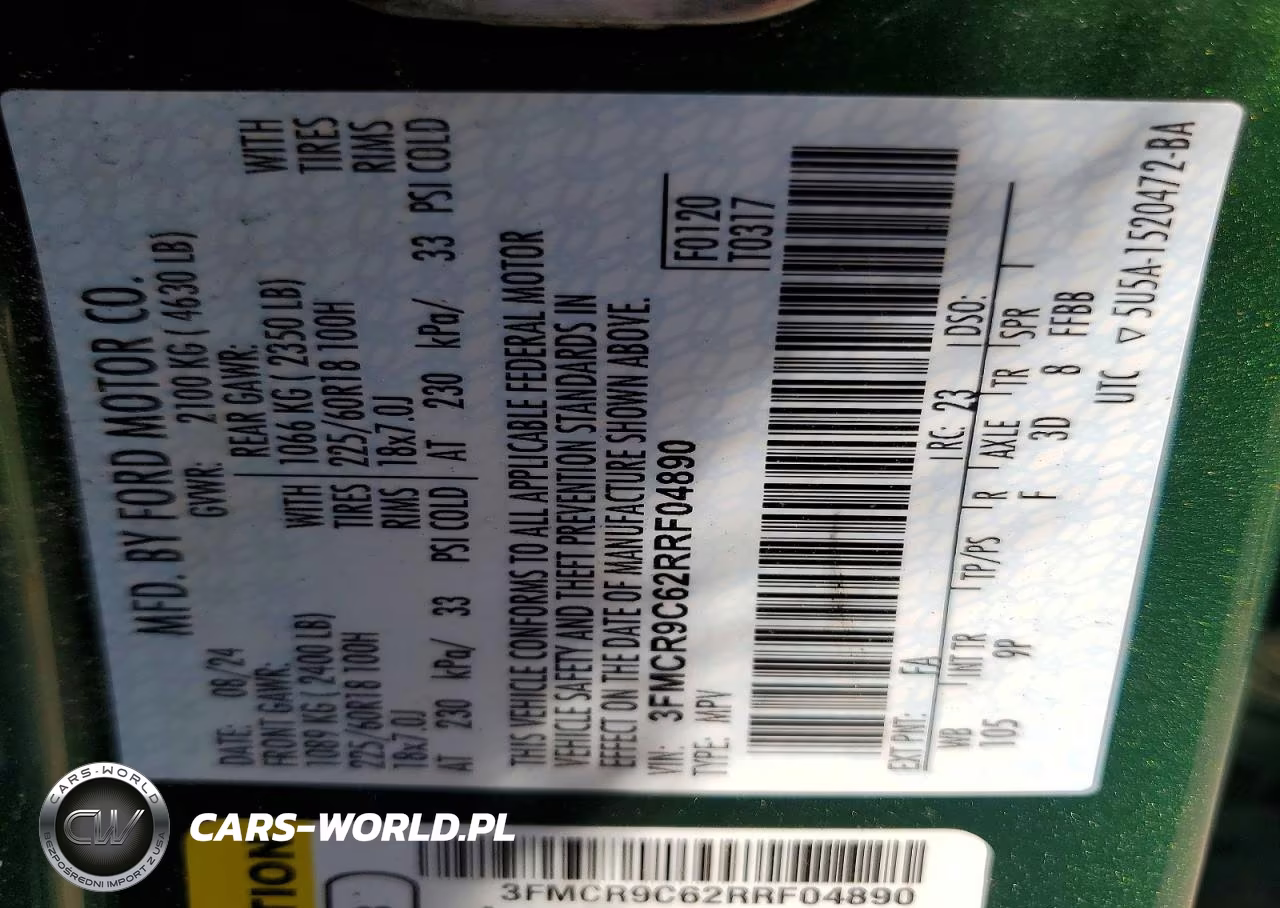 2024 Ford Bronco Sport Outer Banks VIN:3FMCR9C62RRF04890 - 14