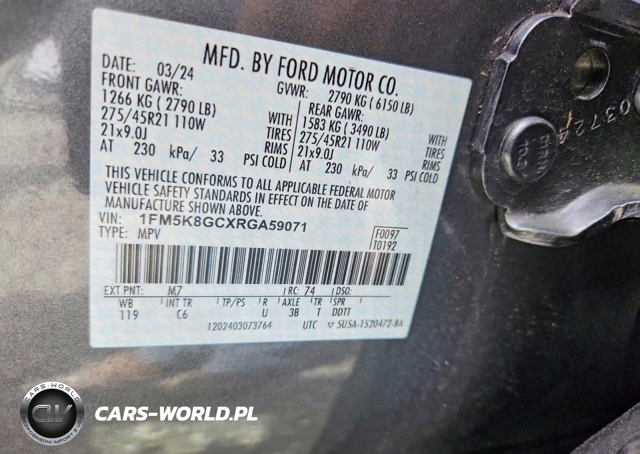 2024 Ford Explorer St VIN:1FM5K8GCXRGA59071 - 13