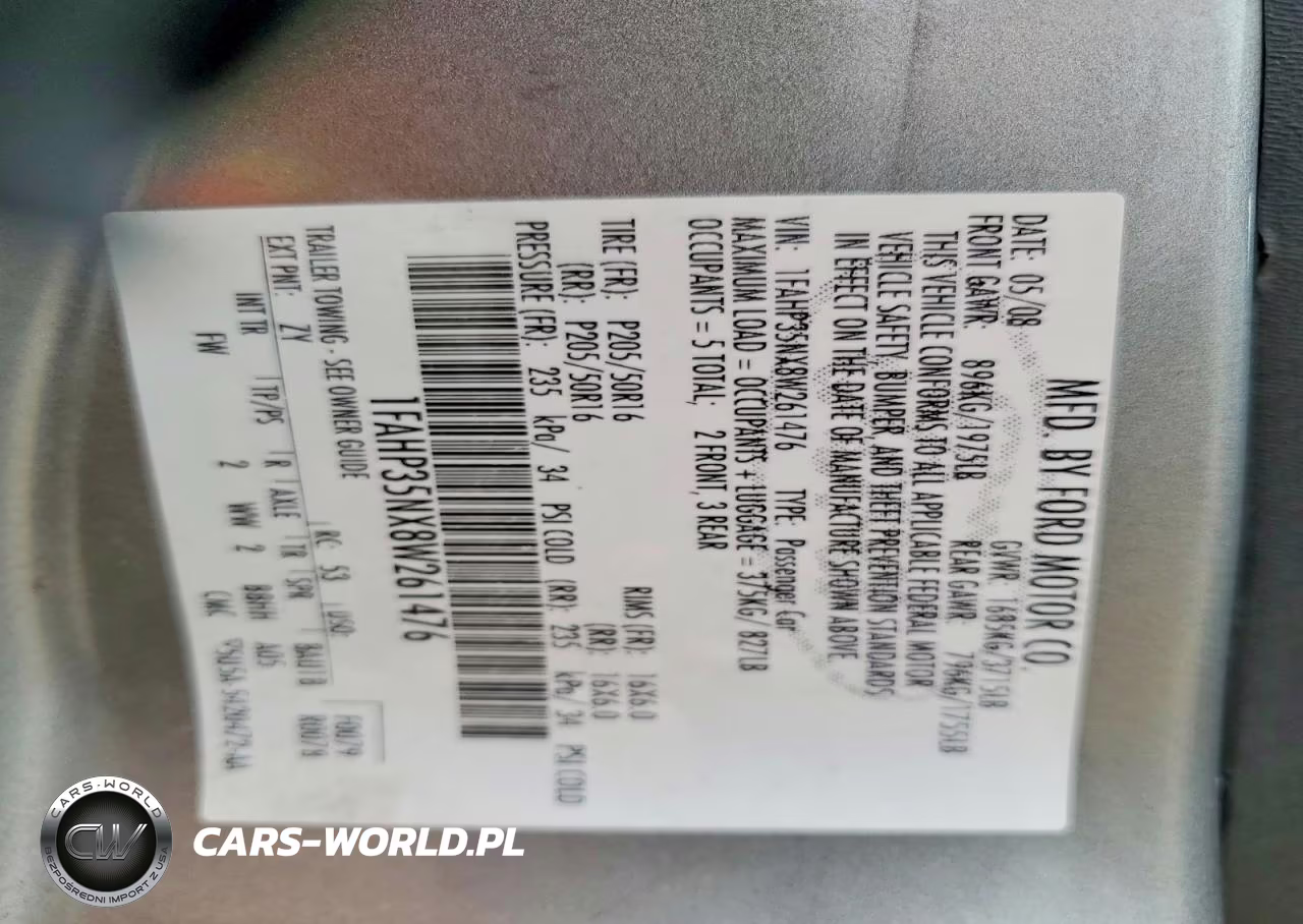 2008 Ford Focus VIN:1FAHP35NX8W261476 - 12