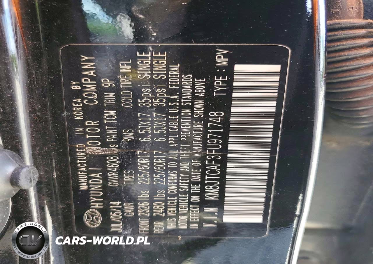 2015 Hyundai Tucson VIN:KM8JTCAF3FU971748 - 12