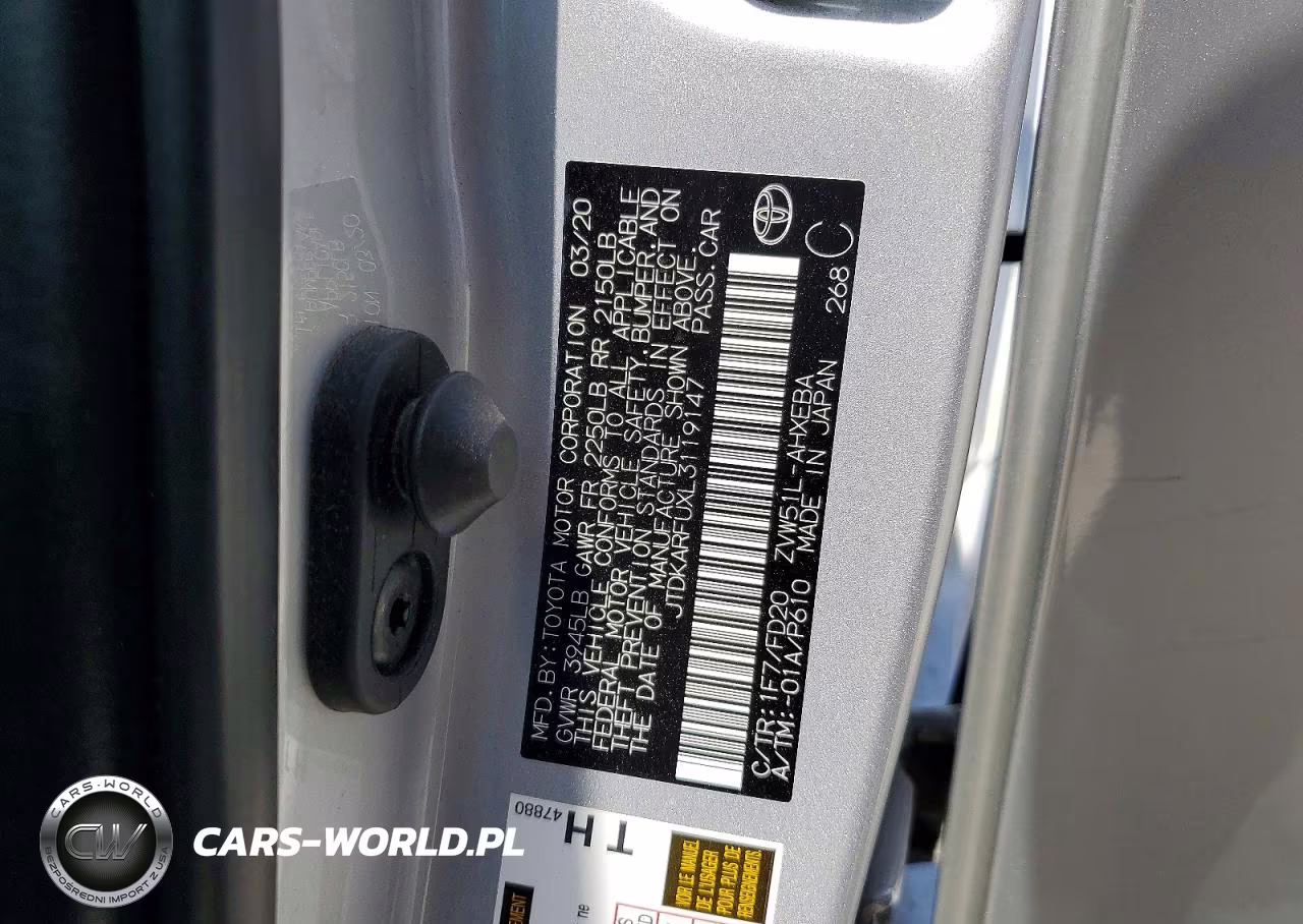 2020 Toyota Prius Le VIN:JTDKARFUXL3119147 - 13