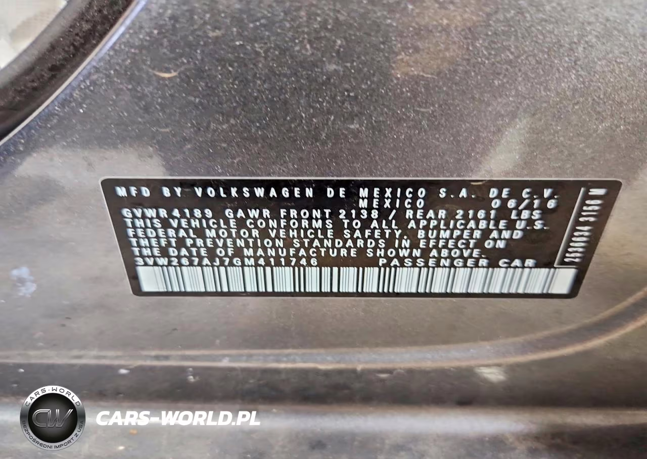 2016 Volkswagen Jetta S VIN:3VW267AJ7GM411746 - 12