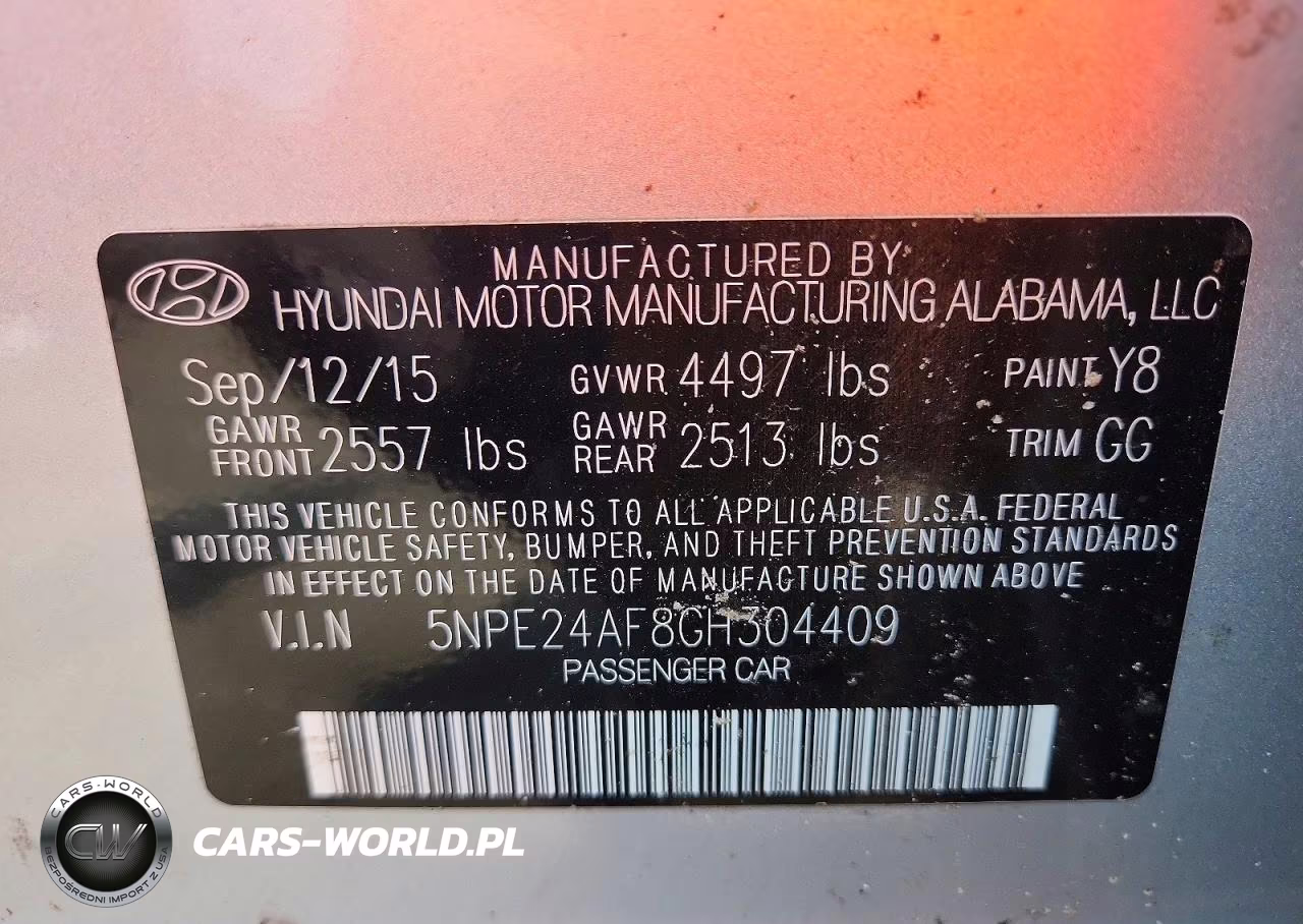 2016 Hyundai Sonata Se VIN:5NPE24AF8GH304409 - 12