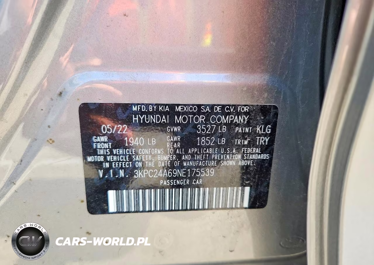 2022 Hyundai Accent Se VIN:3KPC24A69NE175539 - 12