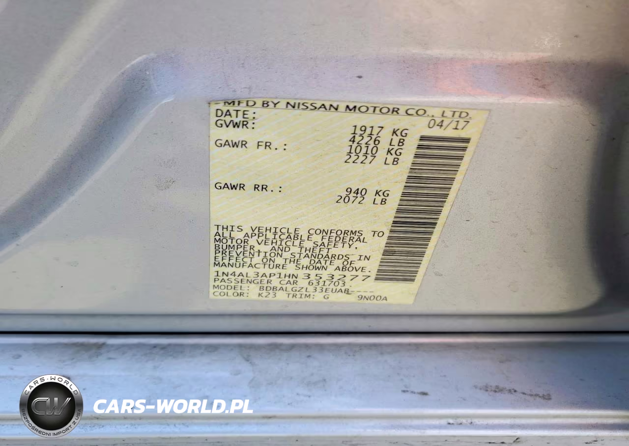 2017 Nissan Altima 2.5 S VIN:1N4AL3AP1HN353277 - 12