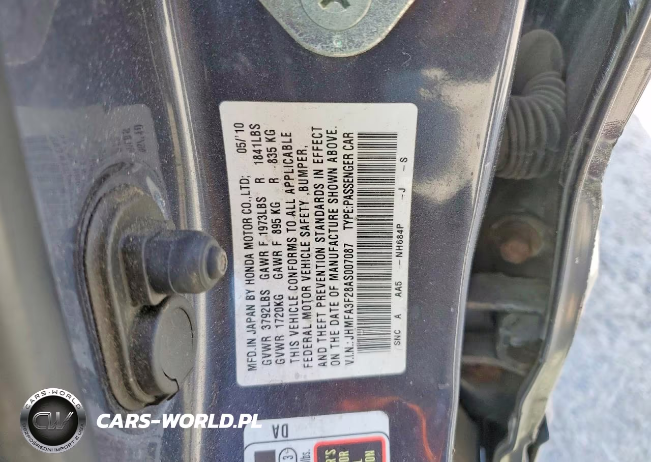 2010 Honda Civic Hybrid VIN:JHMFA3F28AS007087 - 13