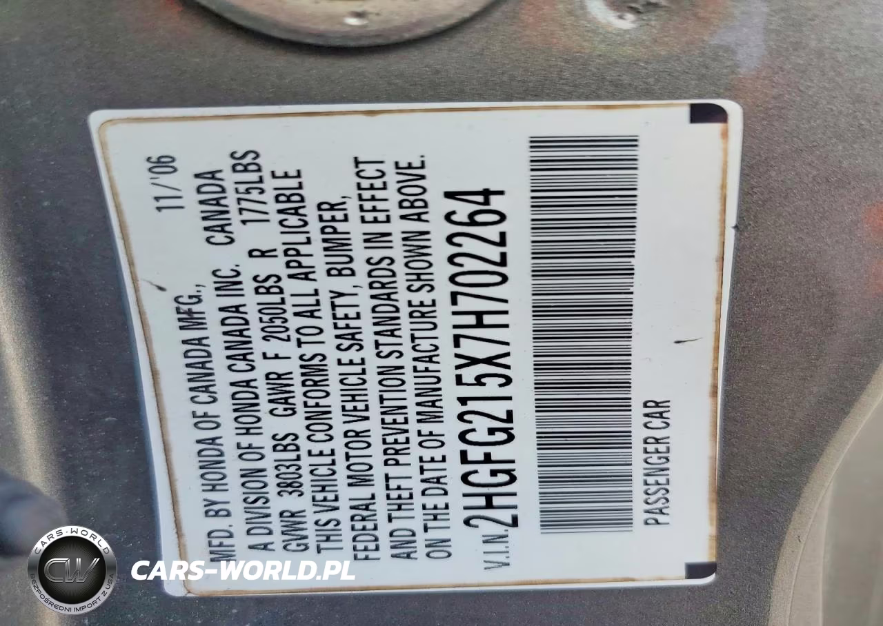 2007 Honda Civic Si VIN:2HGFG215X7H702264 - 12