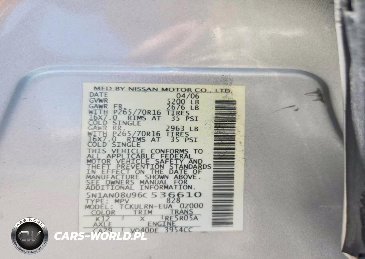 2006 Nissan Xterra X VIN:5N1AN08U96C536610 - 12