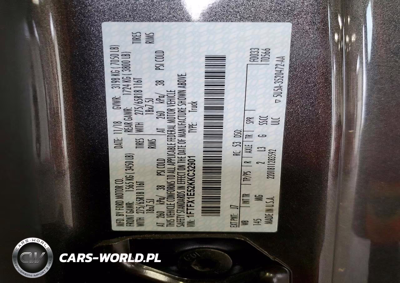 2019 Ford F150 Super Cab VIN:1FTFX1E52KKC32901 - 12