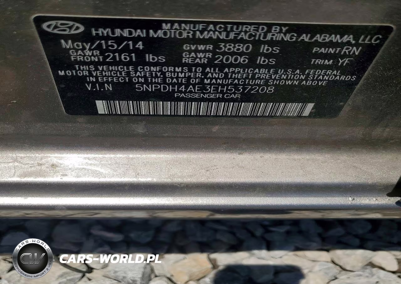 2014 Hyundai Elantra Se VIN:5NPDH4AE3EH537208 - 12