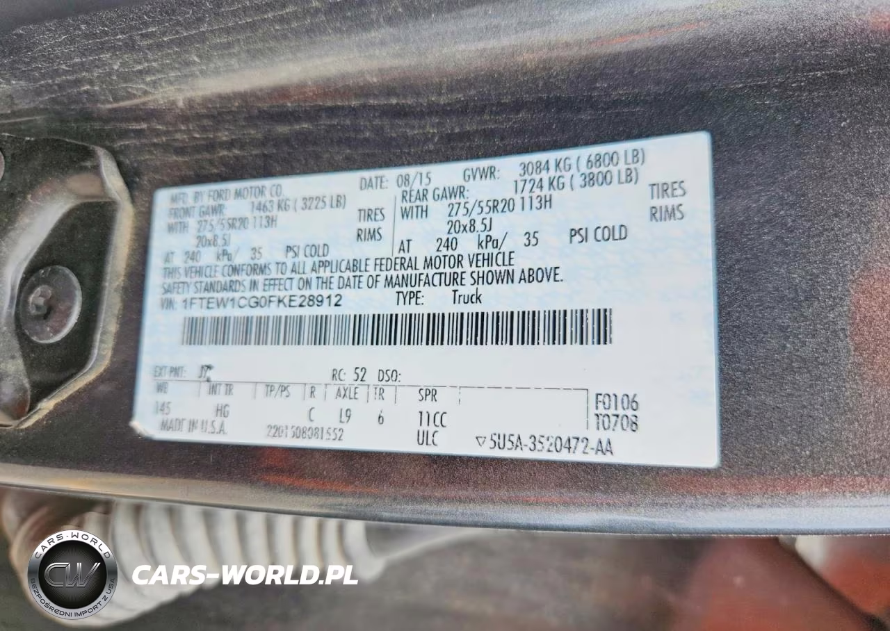 2015 Ford F150 Supercrew VIN:1FTEW1CG0FKE28912 - 12