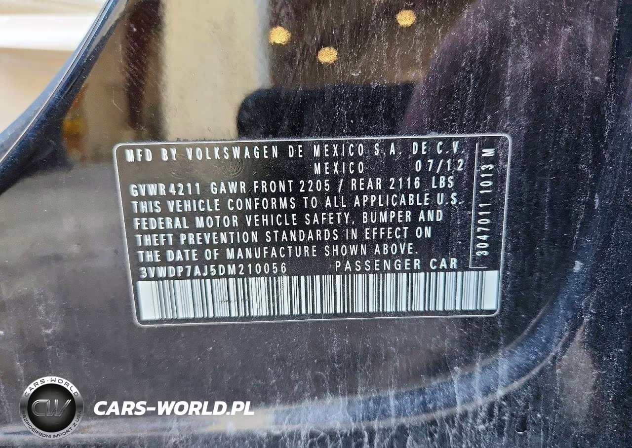2013 Volkswagen Jetta Se VIN:3VWDP7AJ5DM210056 - 12