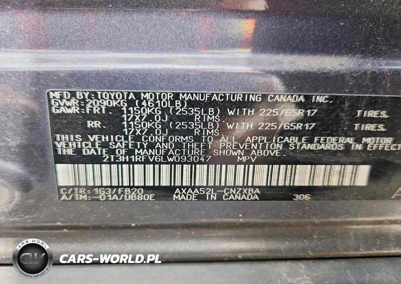 2020 Toyota Rav4 Le VIN:2T3H1RFV6LW093047 - 13