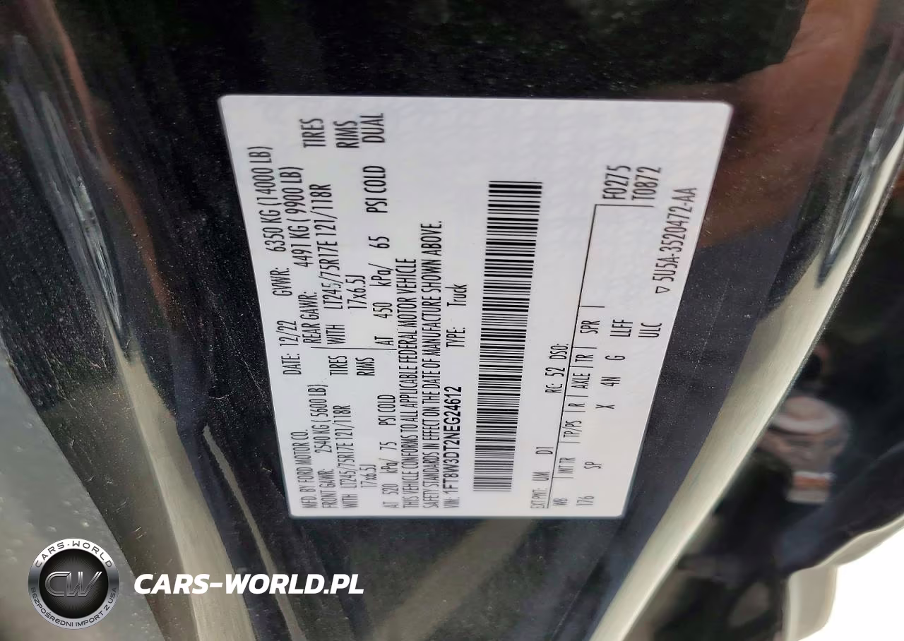 2022 Ford F350 Super Duty VIN:1FT8W3DT2NEG24612 - 13