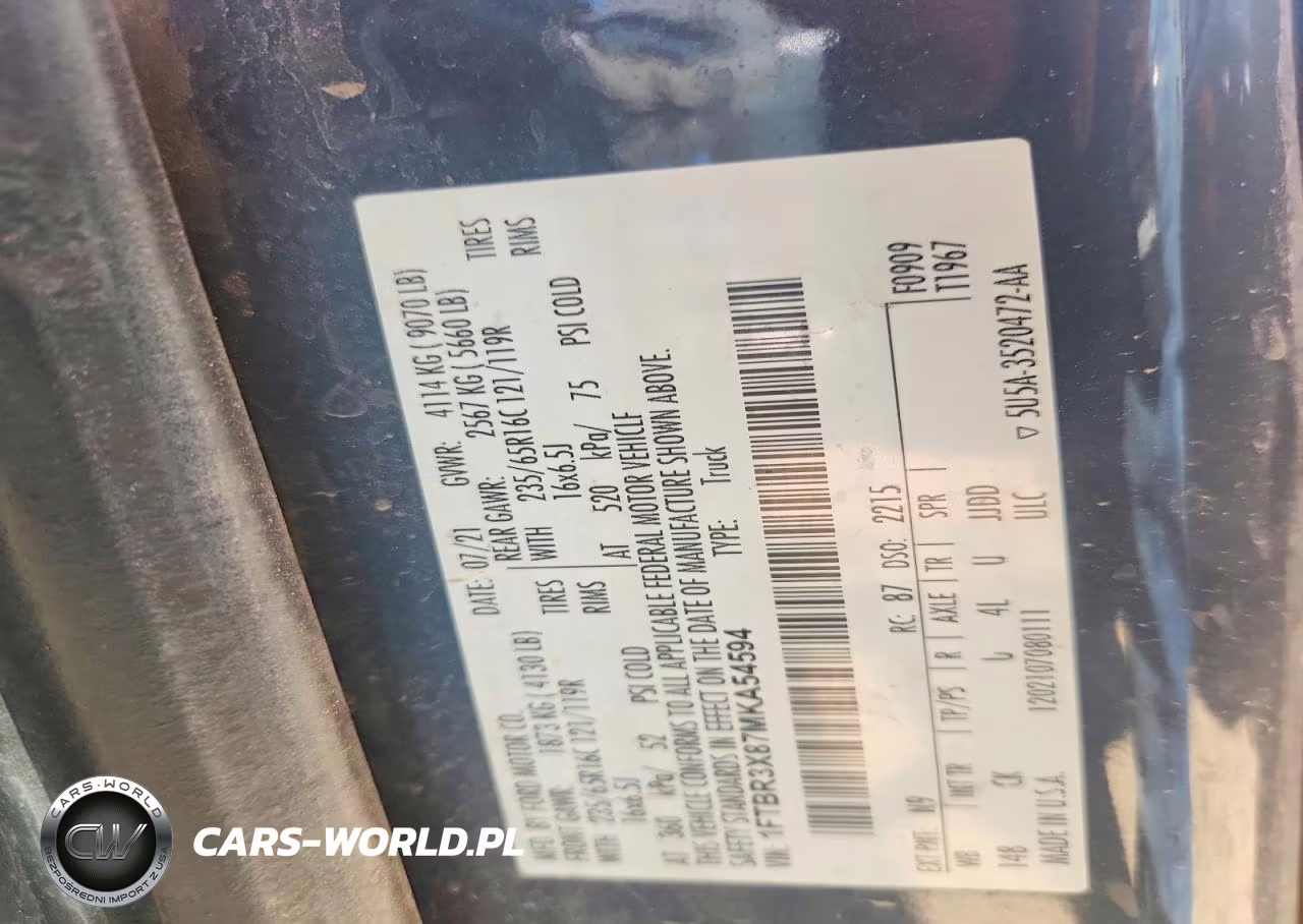 2021 Ford Transit Va VIN:1FTBR3X87MKA54594 - 13