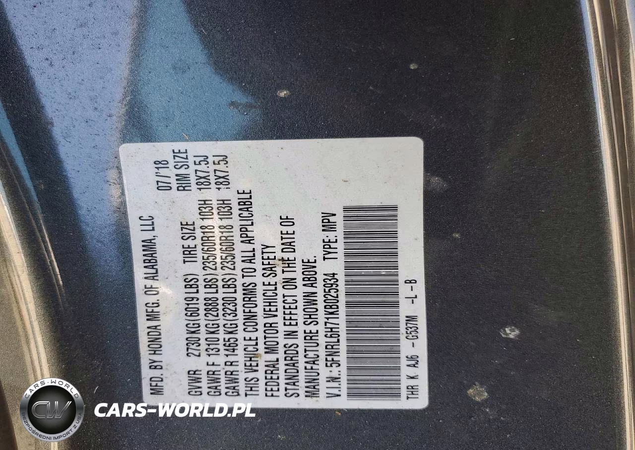 2019 Honda Odyssey Exl VIN:5FNRL6H71KB025934 - 13