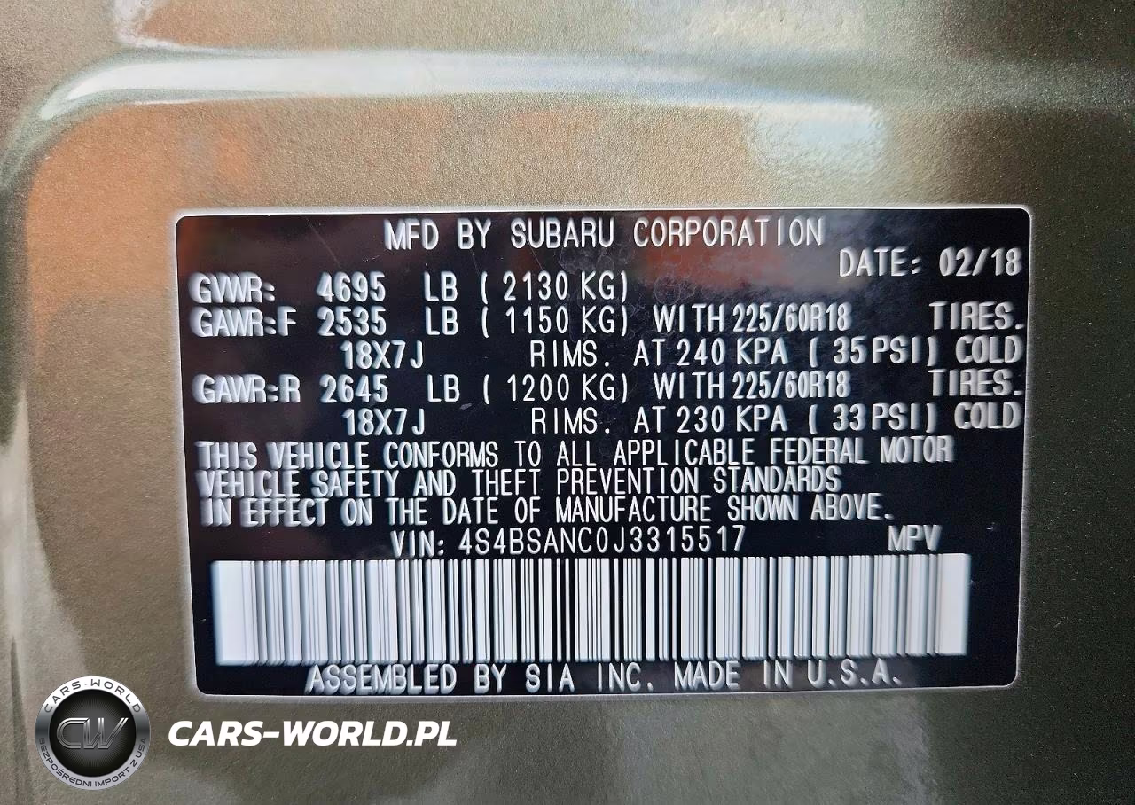2018 Subaru Outback 2.5I Limited VIN:4S4BSANC0J3315517 - 14