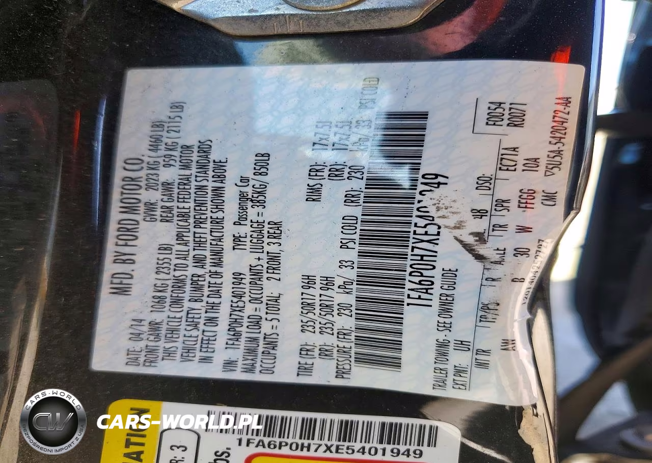 2014 Ford Fusion Se VIN:1FA6P0H7XE5401949 - 12