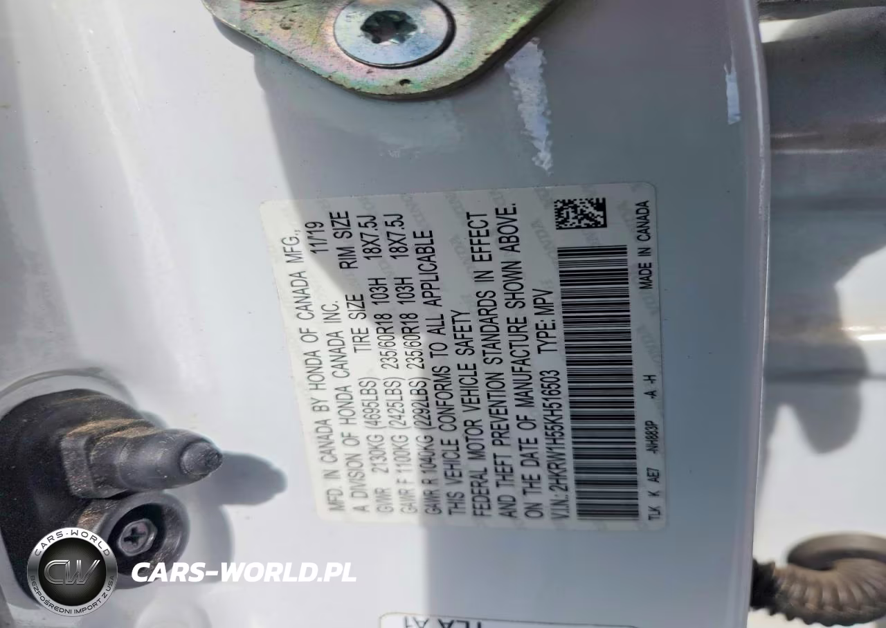 2019 Honda Cr-V Ex VIN:2HKRW1H55KH516503 - 13