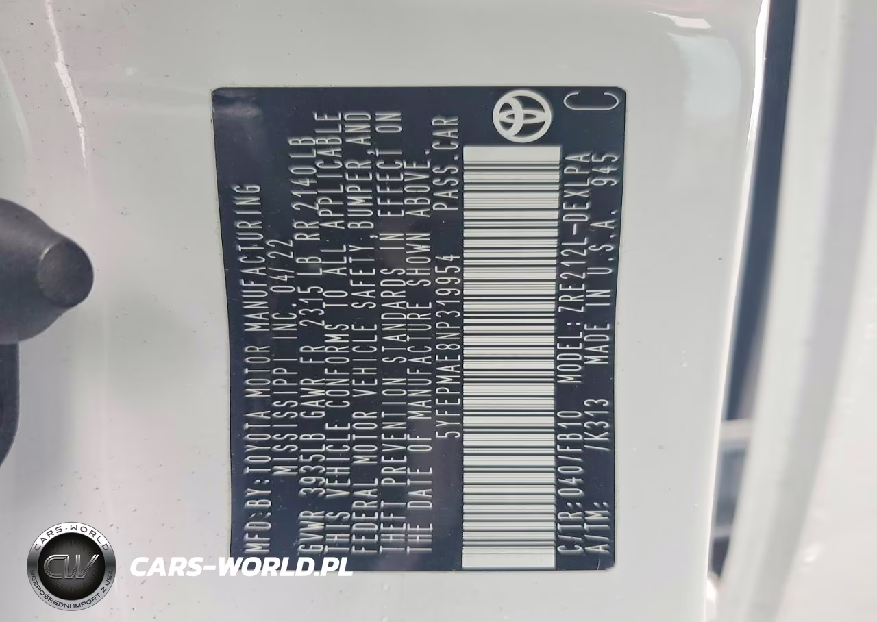 2022 Toyota Corolla Le VIN:5YFEPMAE8NP319954 - 12