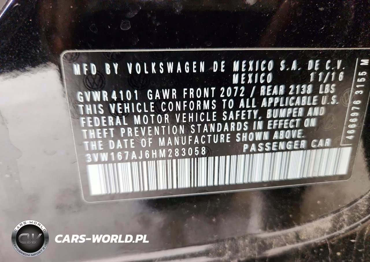 2017 Volkswagen Jetta S VIN:3VW167AJ6HM283058 - 12
