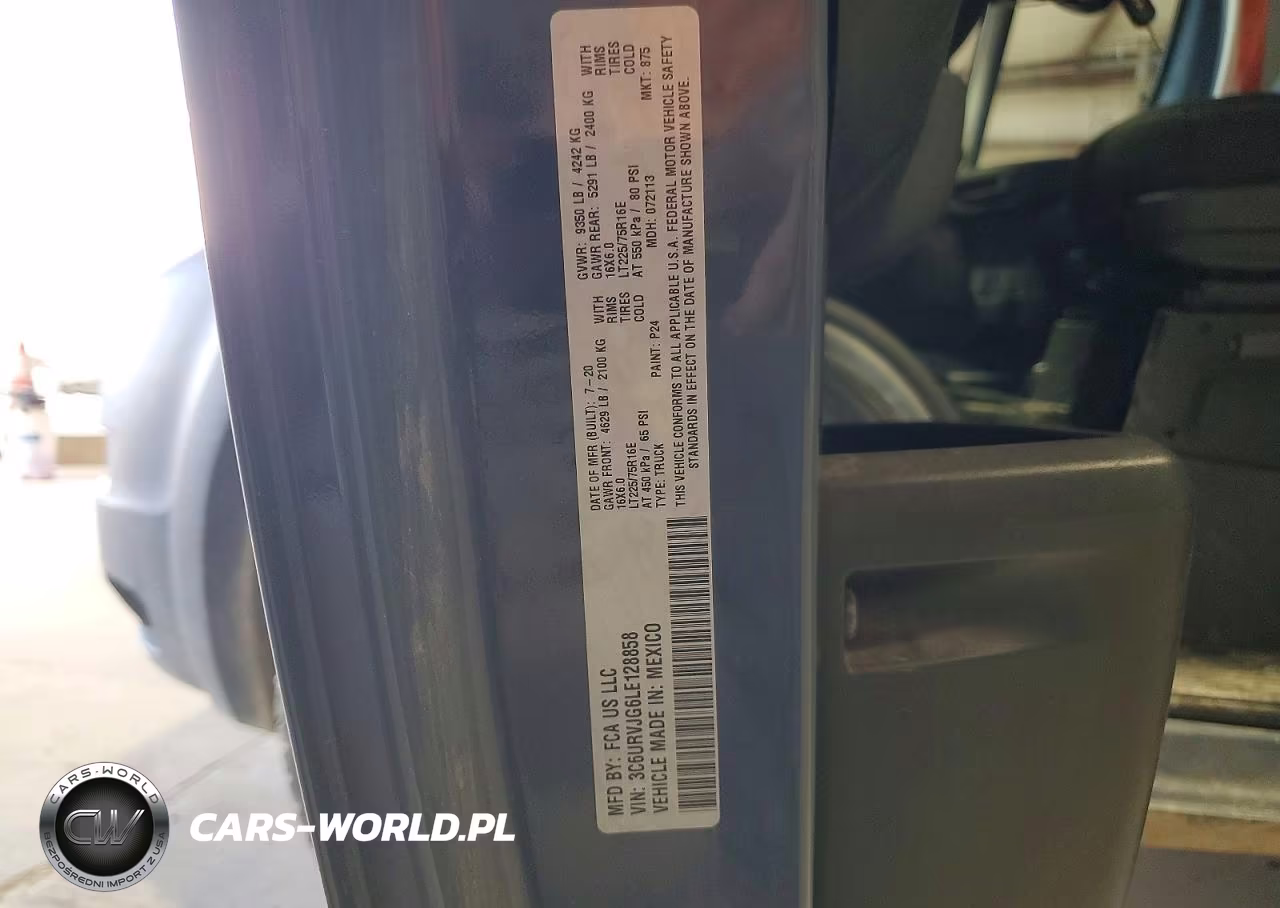 2020 Ram Promaster 3500 Delivery Van VIN:3C6URVJG6LE128858 - 13