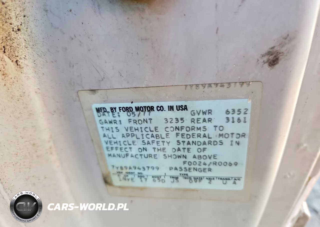 1977 Lincoln Mark V VIN:7Y89A943799 - 13