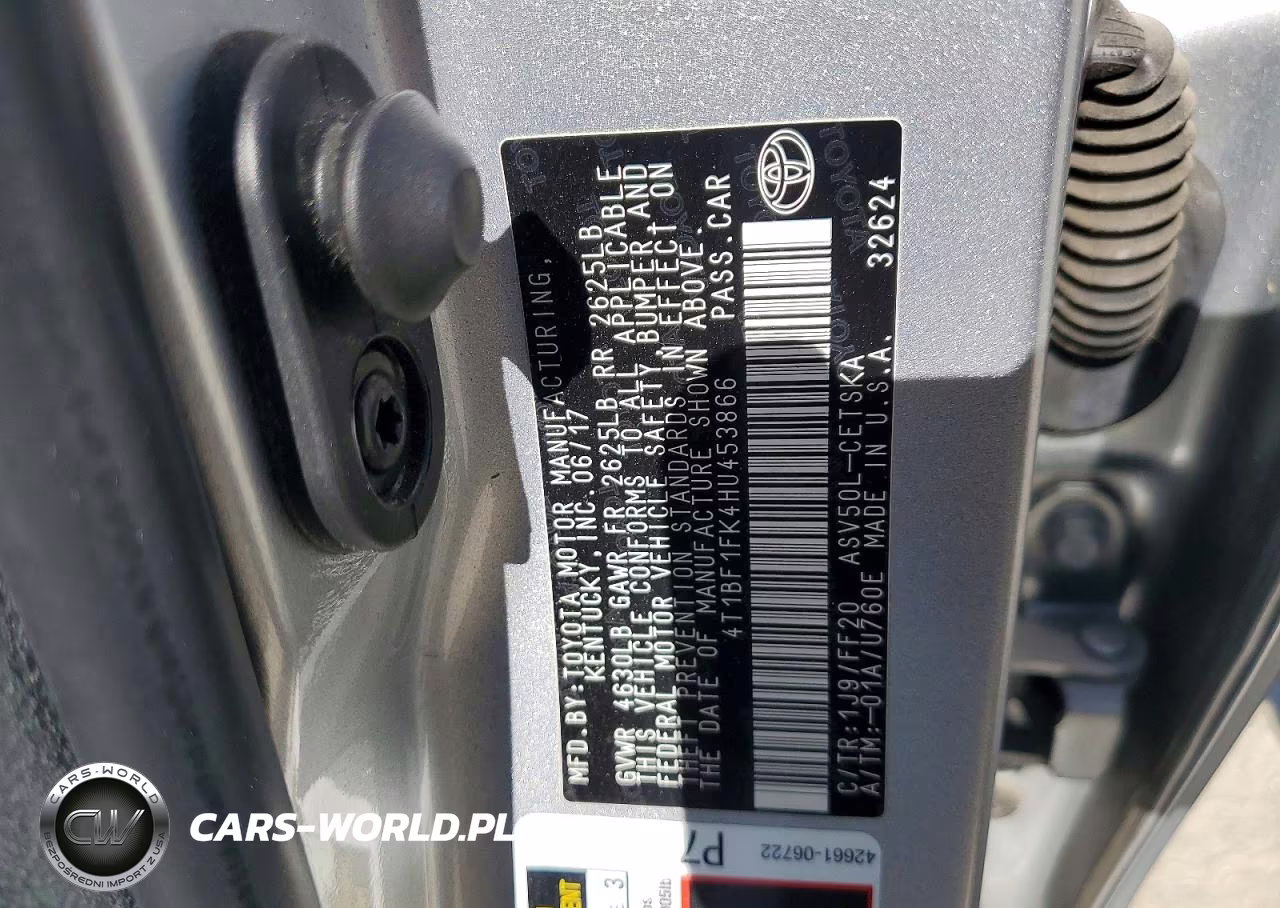 2017 Toyota Camry Se VIN:4T1BF1FK4HU453866 - 12