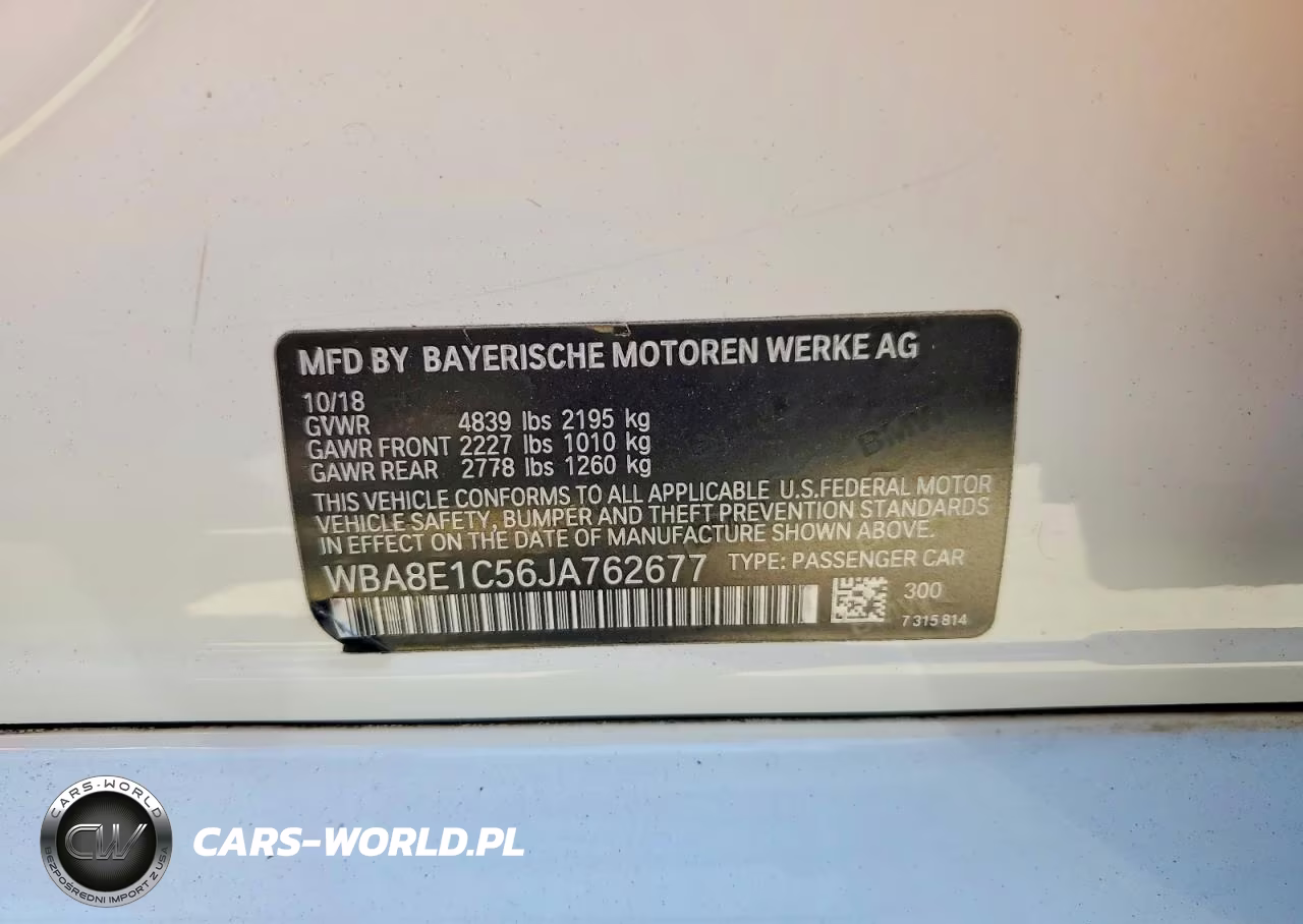 2018 BMW 330E VIN:WBA8E1C56JA762677 - 12