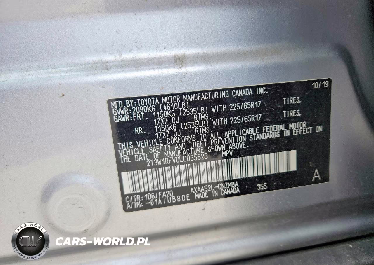 2020 Toyota Rav4 Xle VIN:2T3W1RFV0LC035623 - 13