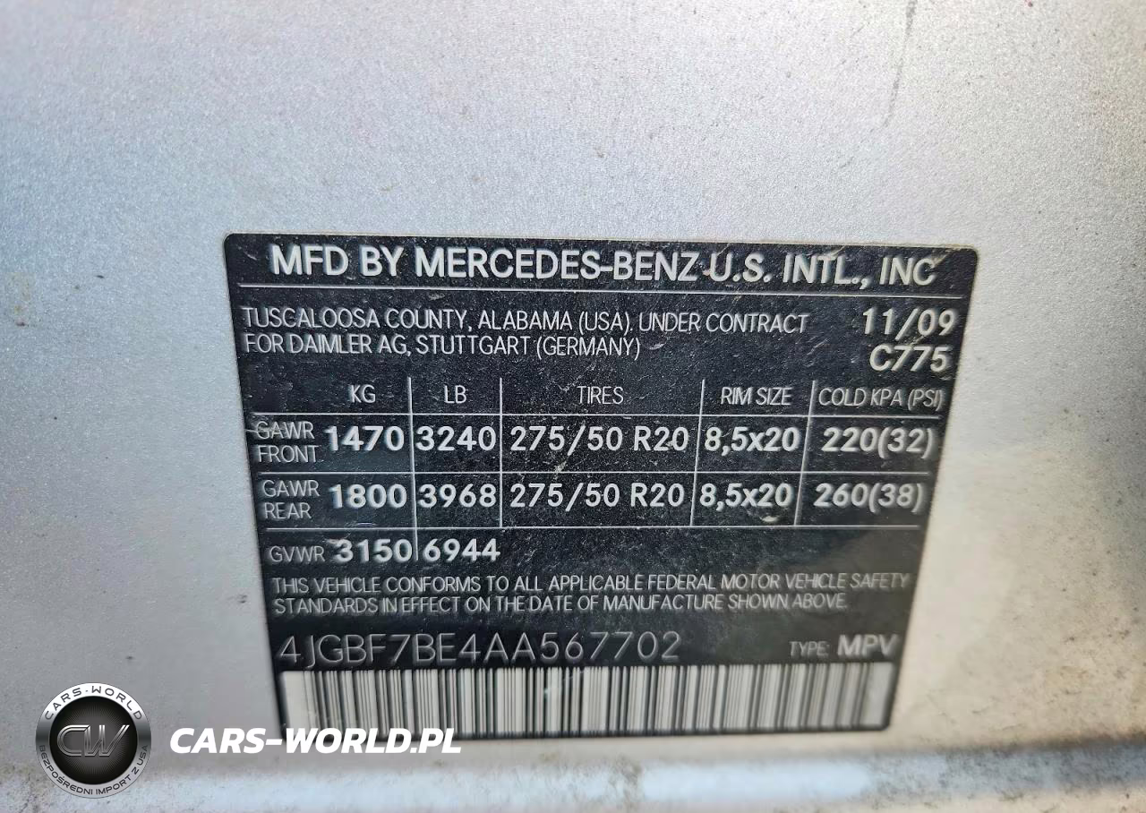2010 Mercedes-Benz Gl 450 4Matic VIN:4JGBF7BE4AA567702 - 12