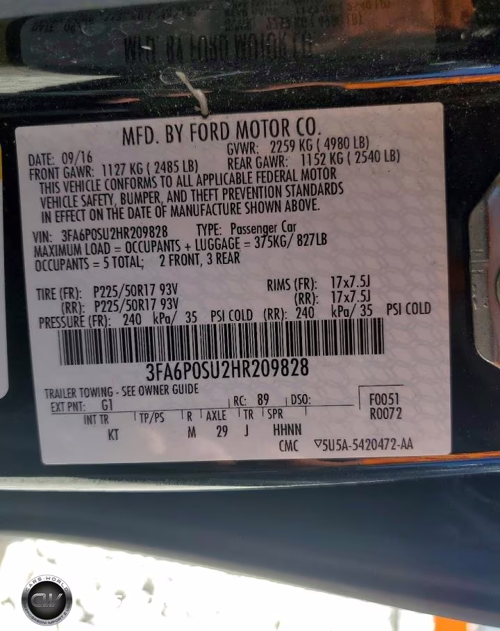 2017 Ford Fusion Titanium Phev VIN:3FA6P0SU2HR209828 - 12