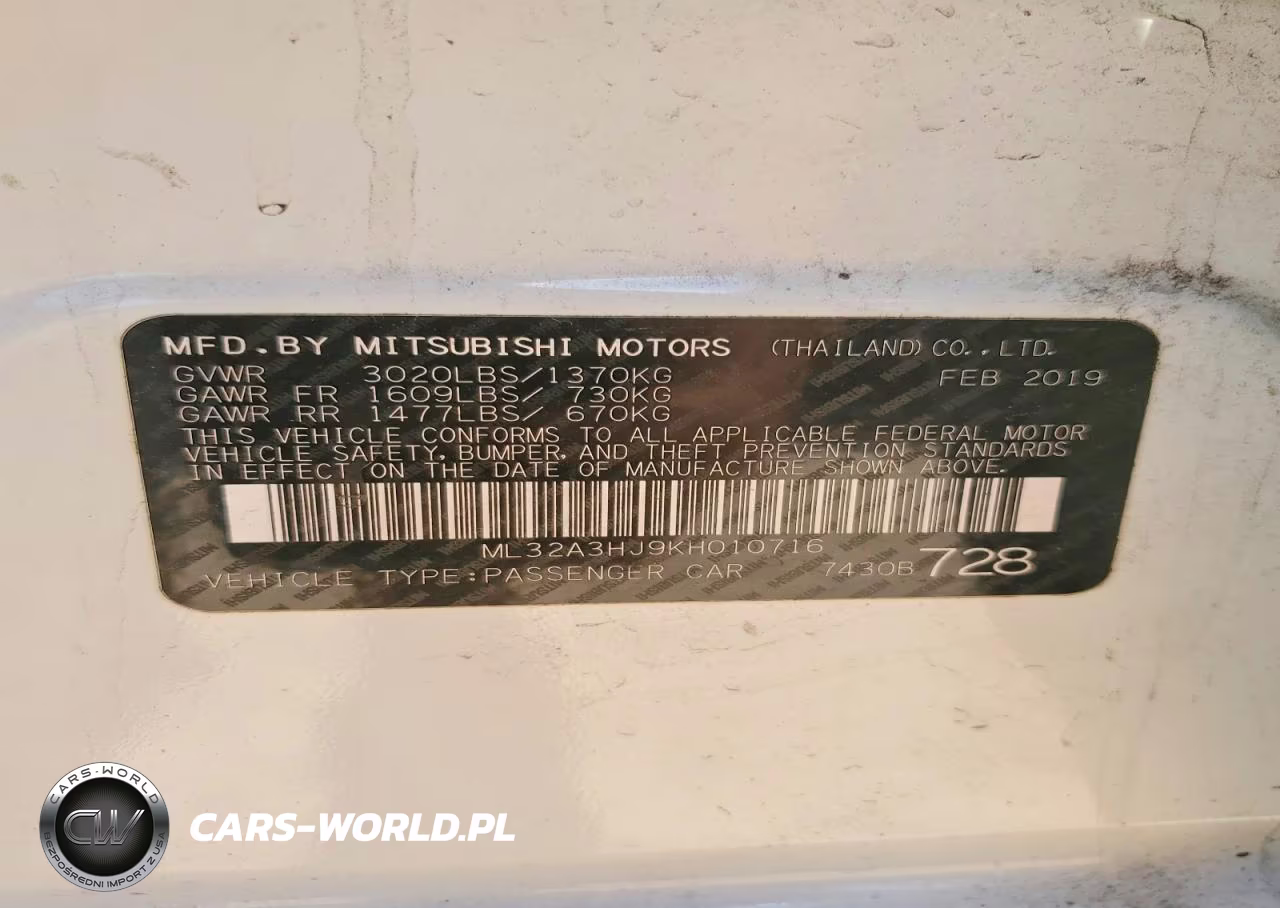2019 Mitsubishi Mirage Es VIN:ML32A3HJ9KH010716 - 12