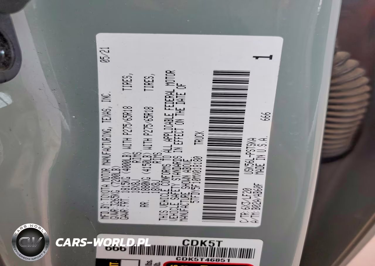 2021 Toyota Tundra Trd Pro VIN:5TFDY5F10MX018180 - 12