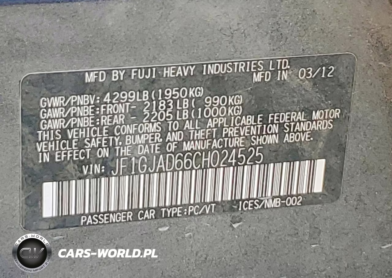 2012 Subaru Impreza Premium VIN:JF1GJAD66CH024525 - 12