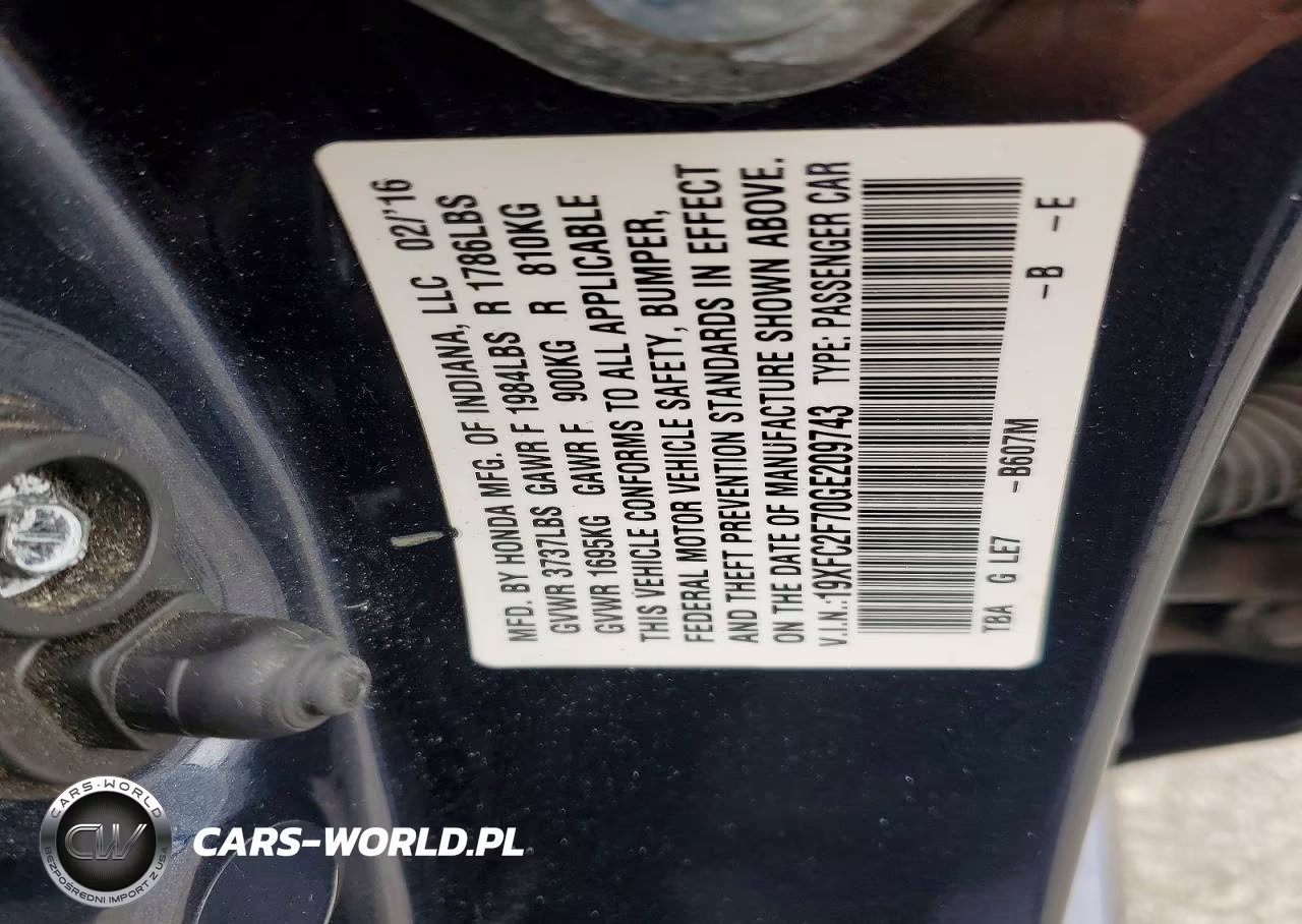 2016 Honda Civic Ex VIN:19XFC2F70GE209743 - 12