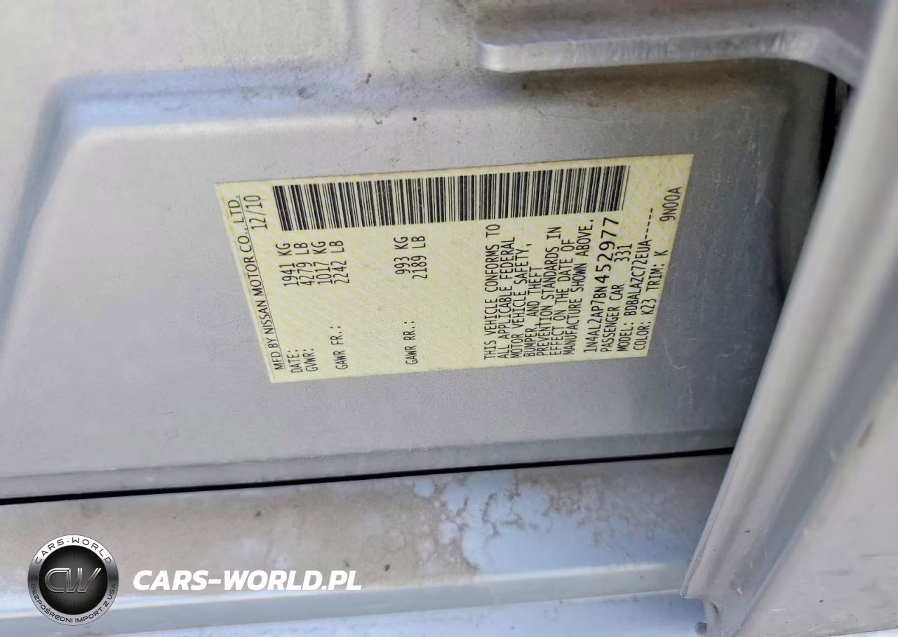 2011 Nissan Altima 2.5 VIN:1N4AL2AP7BN452977 - 12